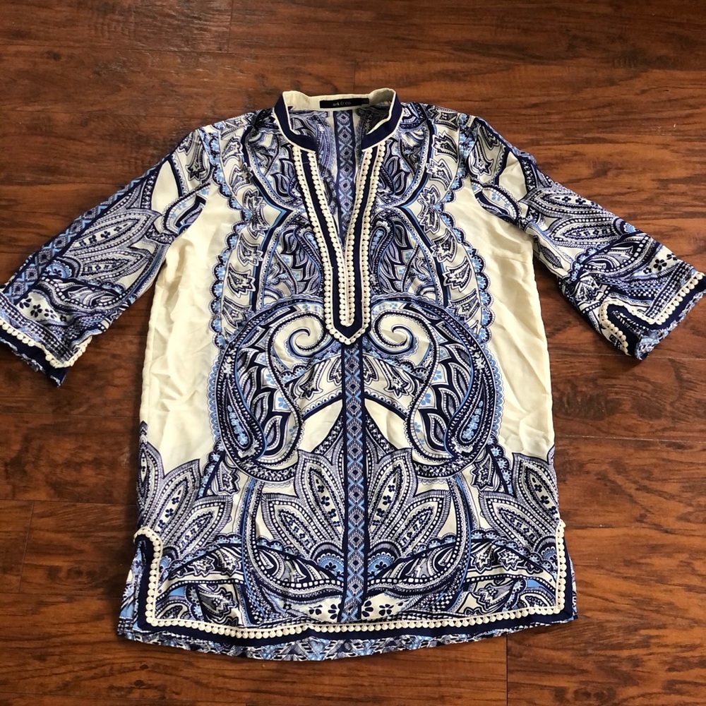 Blue and White Tunic Dress